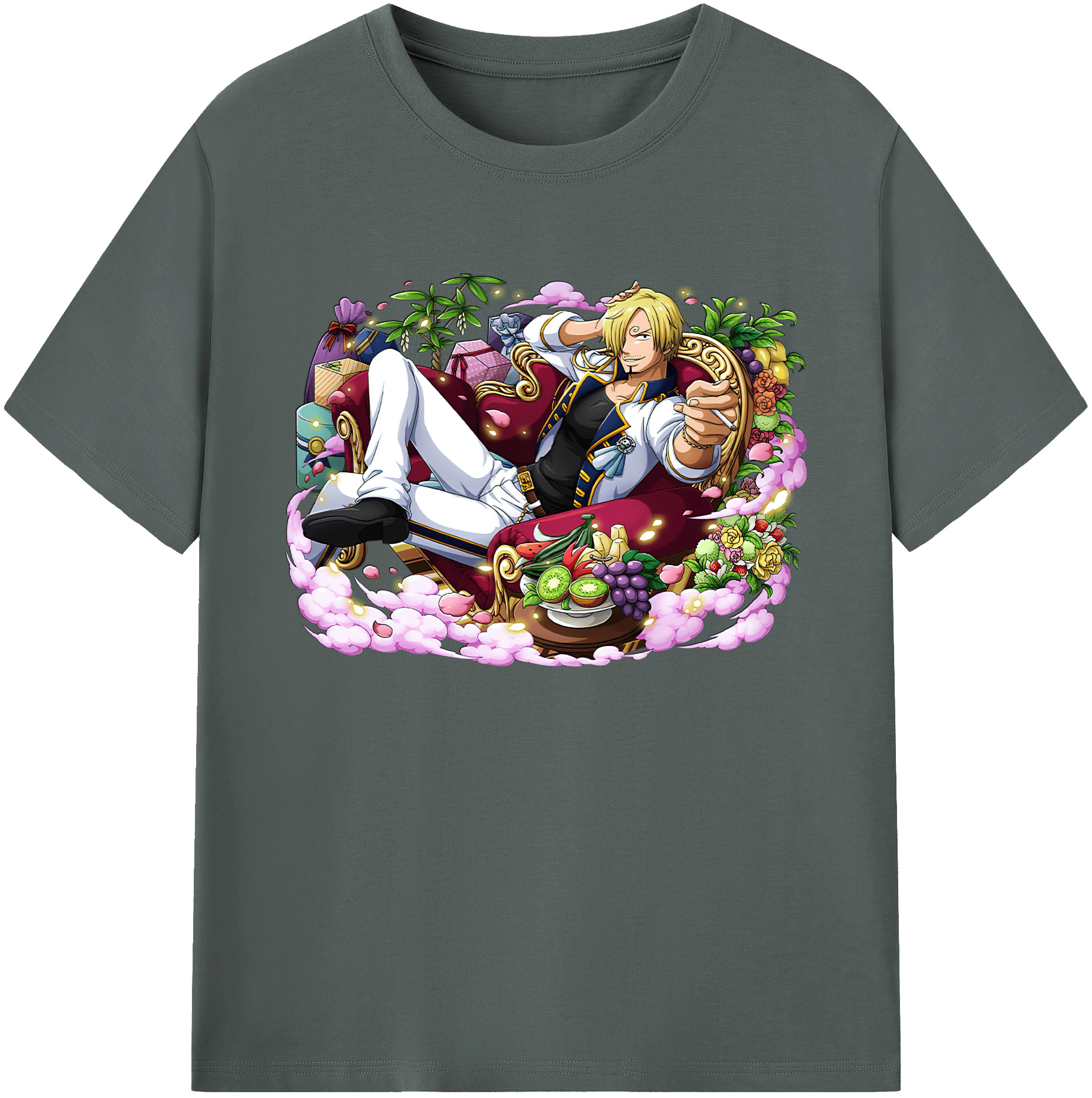 （画像用） ワンピース サンジ ONE PIECE Sanji 綿100％ メンズ半袖Tシャツ｜肌触りやわらか＆通気性